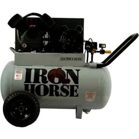 WOOD INDUSTRIES Iron Horse IHP5120H1-US, Portable Electric Air Compressor, 5 HP, 20 Gallon, Horizontal, 5.6 CFM IHP5120H1-US